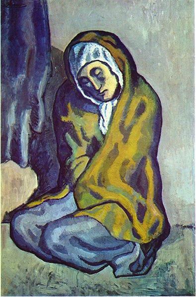 Pablo Picasso Painting Crouching Beggar Misereuse Accroupie